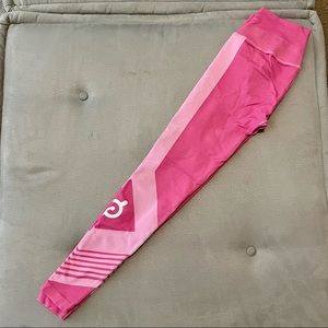 Peloton dual tone pink compressive leggings
